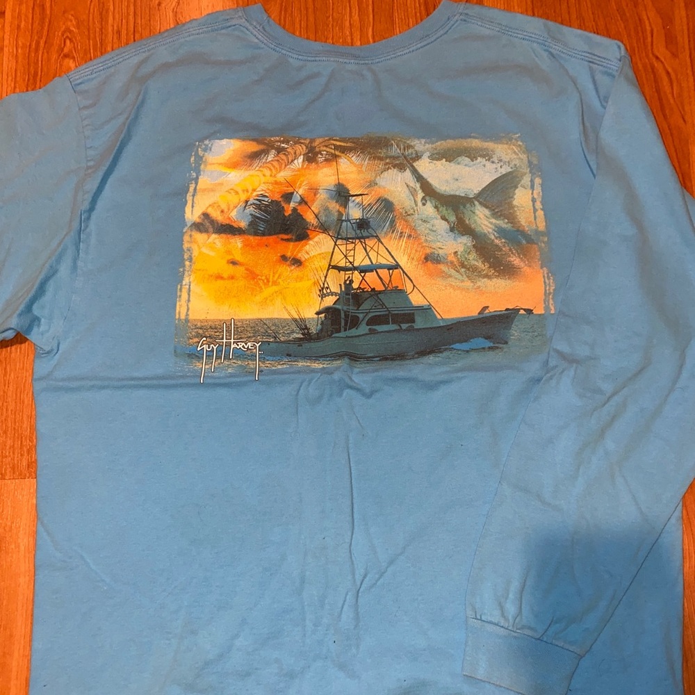 mens guy harvey t shirts Long Sleeve XL Bluewater